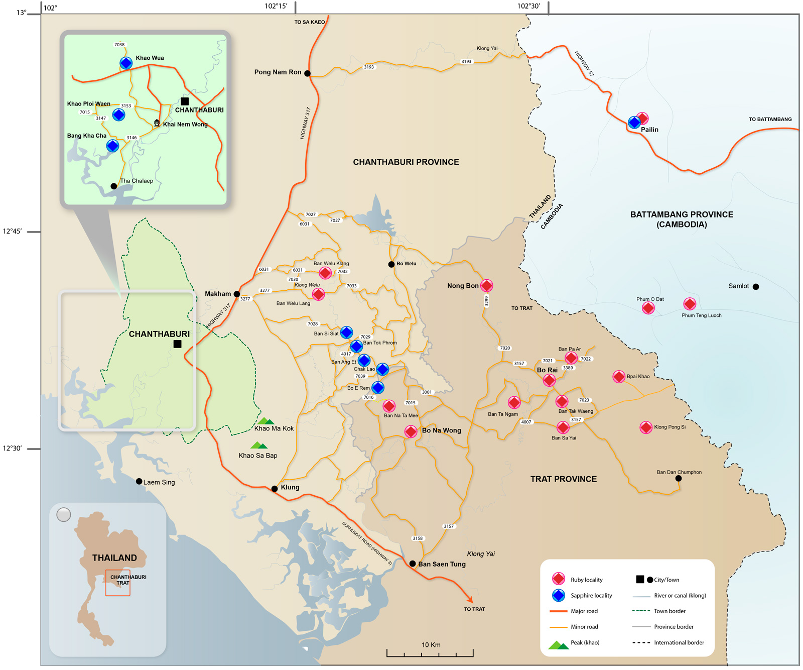 Map of Chanthaburi