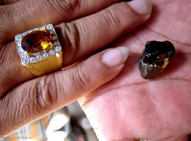 Highly sought-after "Mekong Whiskey" yellow sapphires from Bang Kha Cha near Chanthaburi.